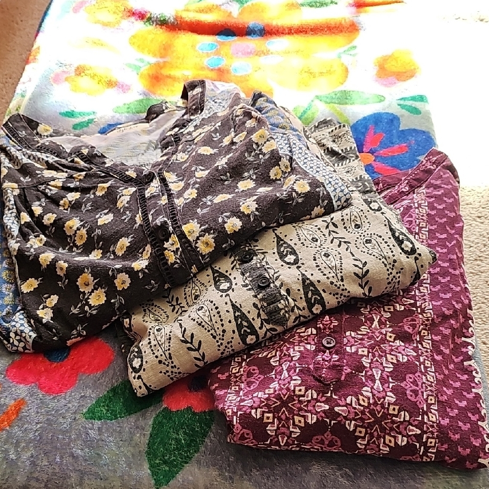 3-Style & Co. Floral Button-Up Blouses